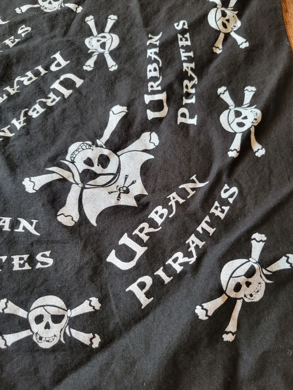 Urban Pirates Black White 100% Cotton Square Bandana
